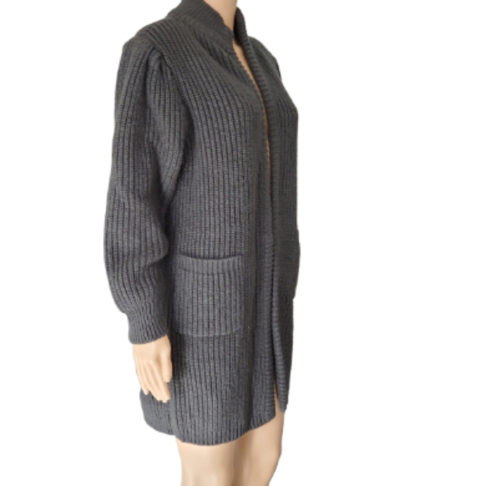 16th Street Gray Open Knit Cardigan Medium Size - Picture 4 of 8